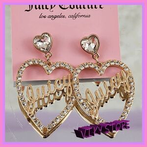 NWT {Juicy Couture} Logo Bling Hearts: Iconic Elegance in Every Sparkle NWT
